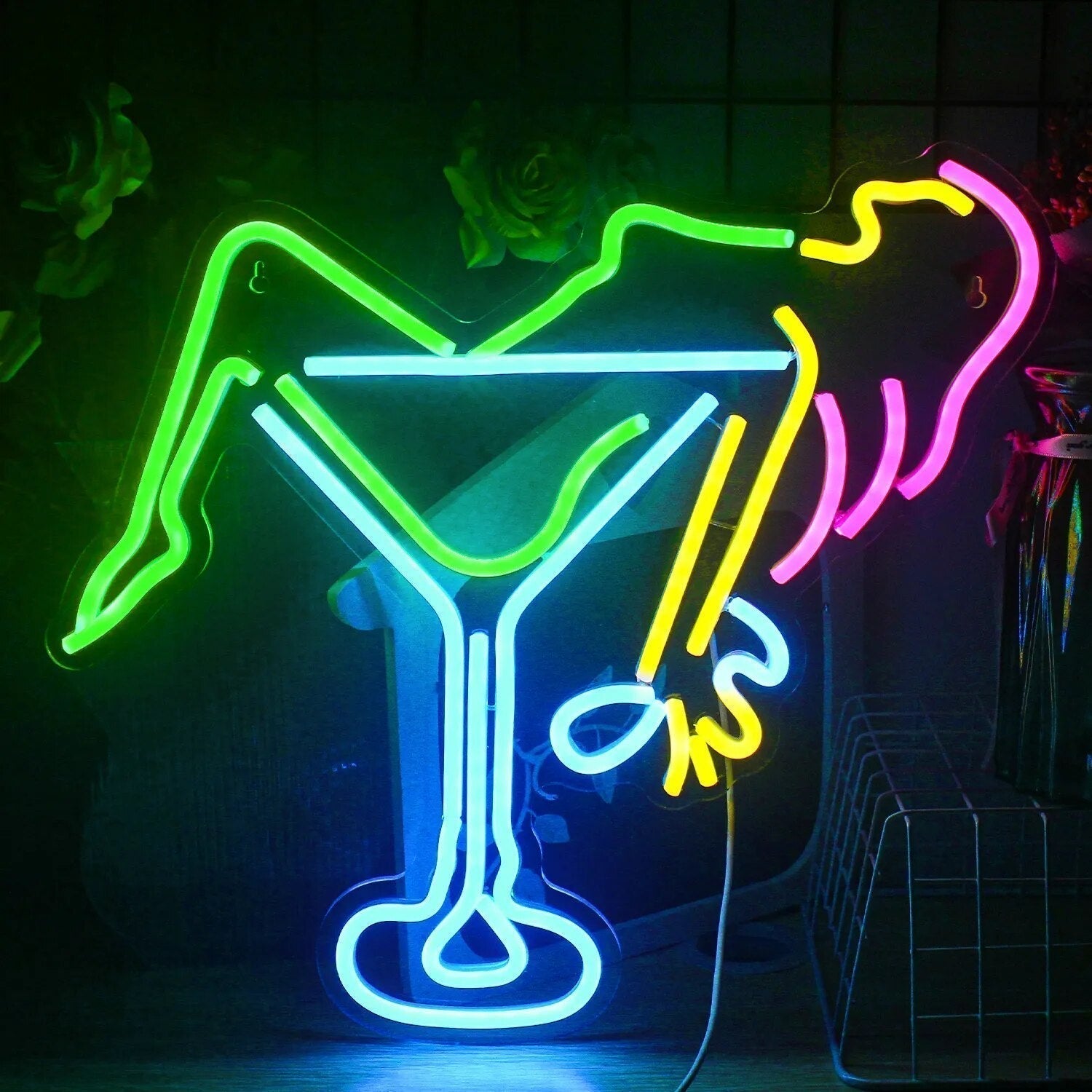 LED Neon Muurbord CocktailGlow - Perfecte Decoratie voor Feesten