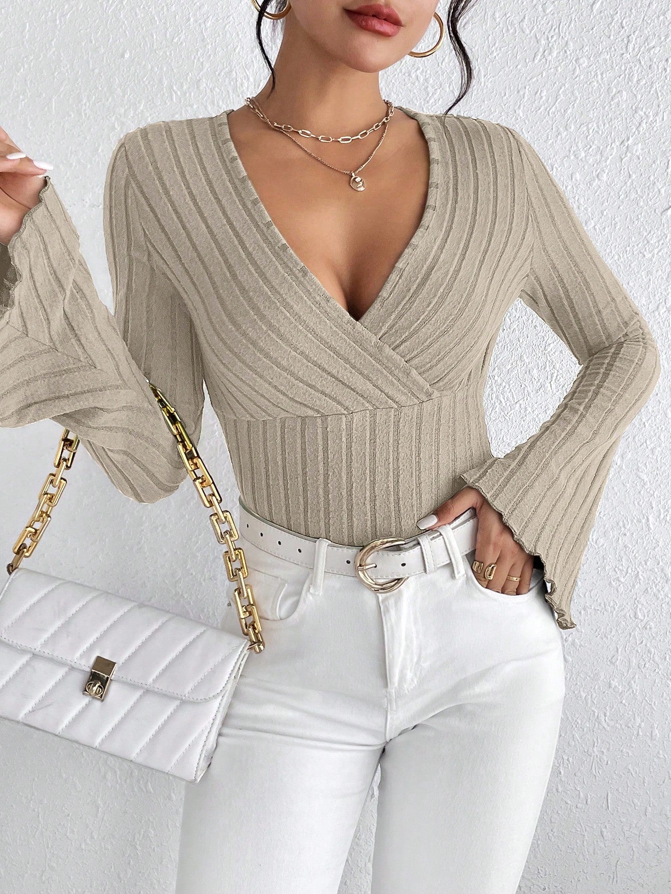 MARIAN | Elegante Knit Top Voor Dames met V-Hals - Zacht, Verfijnd & Modieus